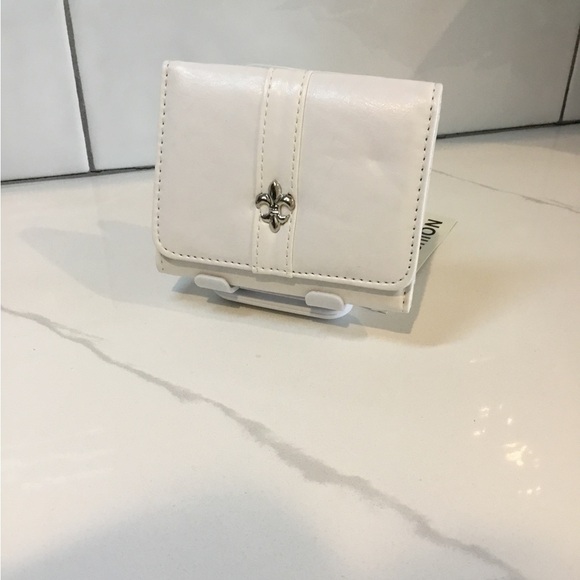 Vegan Leather Wallet with Silver Fleur-de-Lis Emblem Pick One (1) NWT - Picture 3 of 4